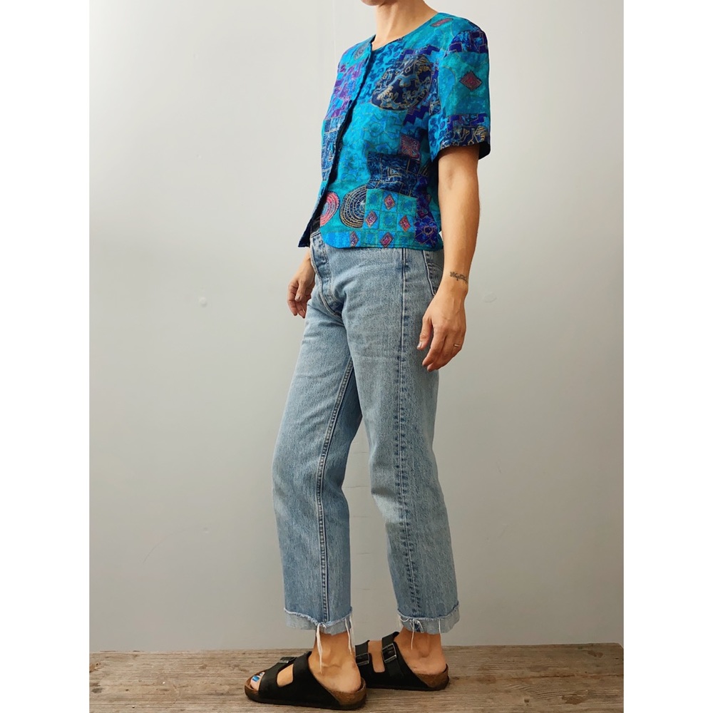 SOLD—Button-up cropped blouse, vintage